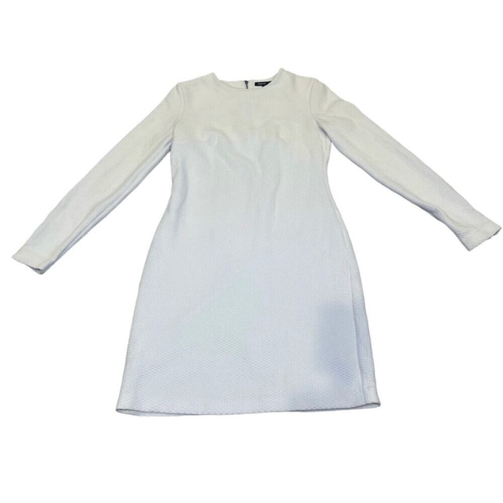 Mango White Structured Textured Mini Dress CBK Quiet Luxury Size M - Picture 9 of 15